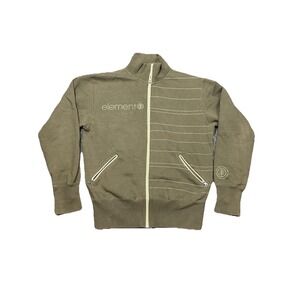 Vintage Element Skateboard Full Zip Sweatshirt Size Medium Green Embroidered